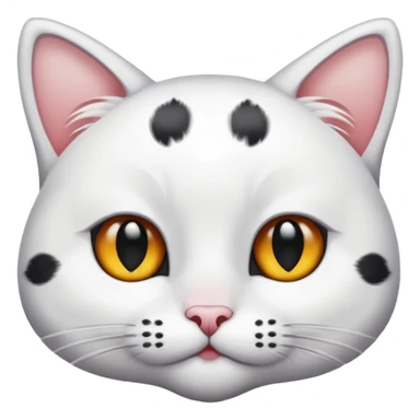 Un gato blanco con manchas en los ojos y cola negra sticker