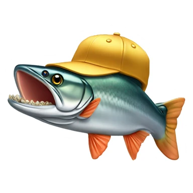 Chinook Salmon wearing gold chain and backwards baseball cap sticker