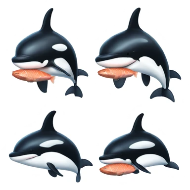 Killer whale with salmon hat sticker