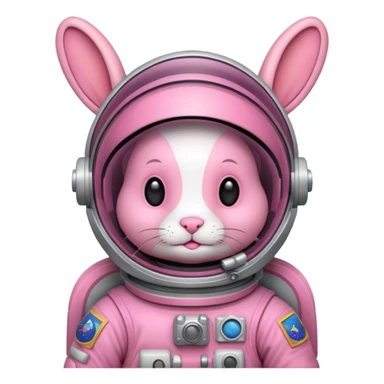 pink rabbit astronaut sticker