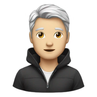 Cat morphing into a white man with black hair  sticker