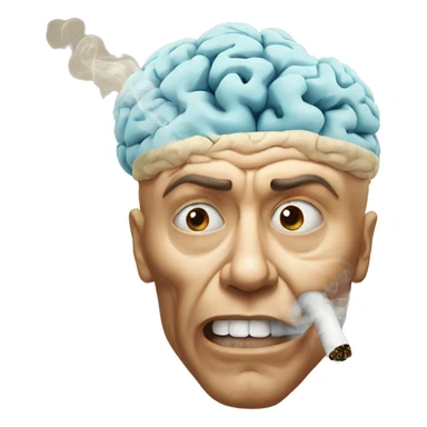 Overloaded brain smoking sticker