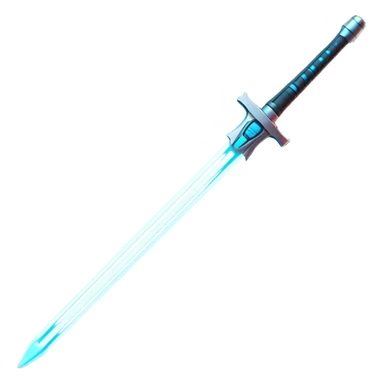 Clash of Clans aesthetic: Cinematic heroic light sabre Emoji, rendered in a 3D vector-style similar to standard emojis with minimal shading and bold, simplified shapes. A compact, vibrant energy blade with a neon-hued, glowing edge and futuristic hilt, softly glowing with a radiant cosmic charm. Simplified yet unmistakably iconic, highly detailed and consistent, glowing with a soft pulsating brilliance and high shine. Stylized with a touch of interstellar elegance and a soft glowing outline, capturing the essence of a legendary energy blade with a friendly, playful manner! sticker