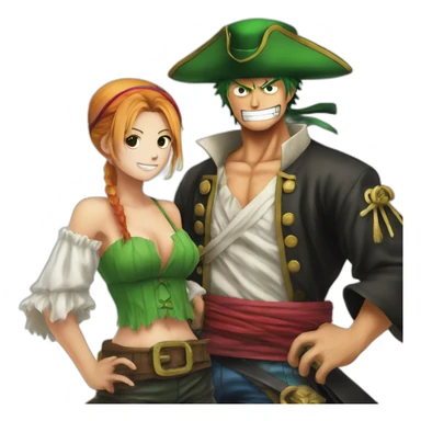 pirate luffy with Roronoa zoro sticker