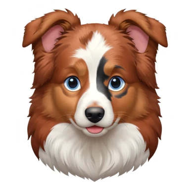 Red merle australian shepherd with blue eyes sticker