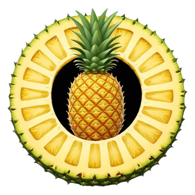 pineapple slice circular no leaves sticker