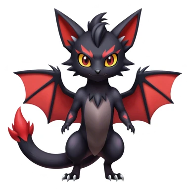 Edgy Cute Cool Kawaii Litten-Noivern-Zoroark-Noibat-Pokemon Full Body  sticker