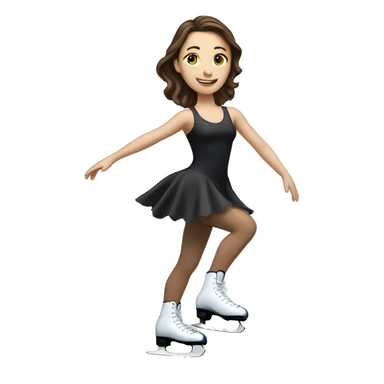 white woman brunette figure skating  sticker