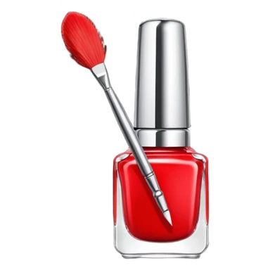 open nail polish bottle with brush inside sticker