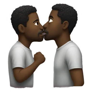 Two black men, kissing sticker