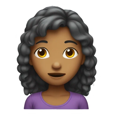 A girl huding her face sticker