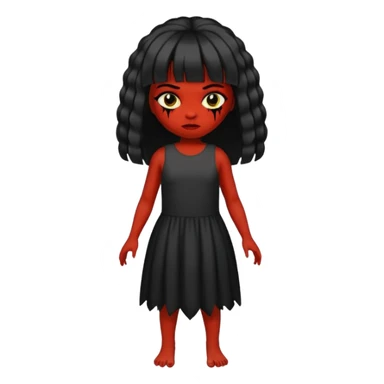 Faça uma menina de cabelo liso preto com franja zumbi sticker