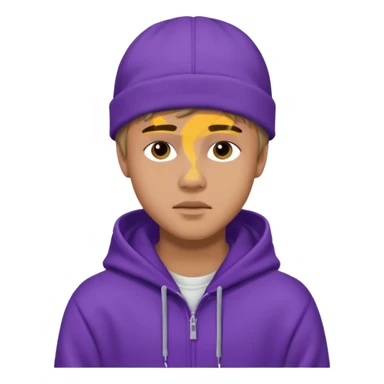 justin bieber, wear purple hoodie sticker