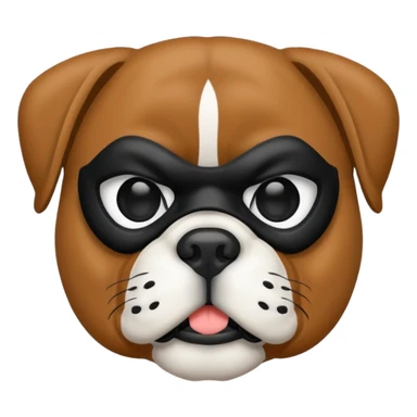 Boxer dog black mask sticker