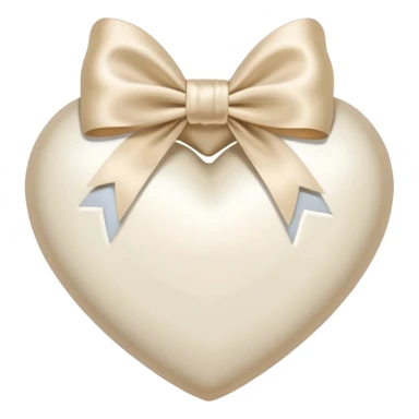 white heart with beige bow sticker