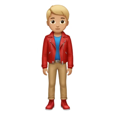 Boy in leather jocket, full body, different color leather jocket, close up sticker