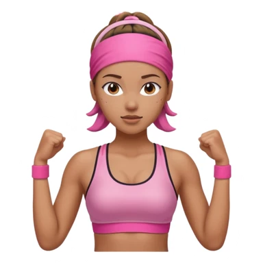 gym girl with pink headband sticker