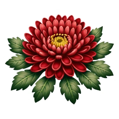 chrysanthemum flower red tattoo sticker