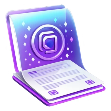 holographic purple document sticker