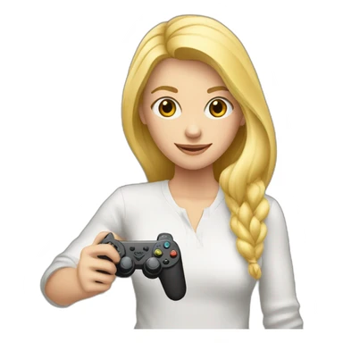 fille blonde avec une manette dans la main sticker