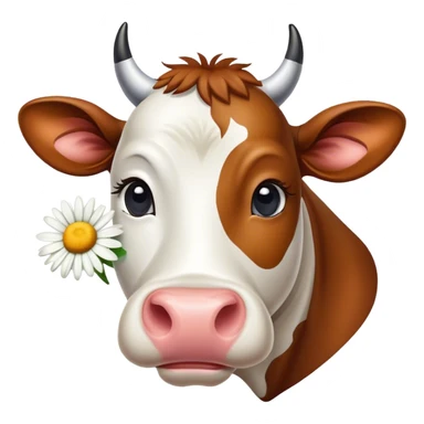 vache avec marguerite sticker