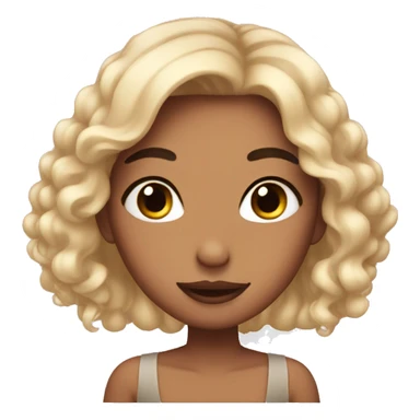 blushing girl with long nails sticker