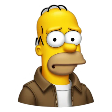 Homer Simpson avec cheveux roux sticker