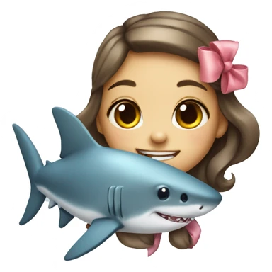 Cute girl shark with bow sticker