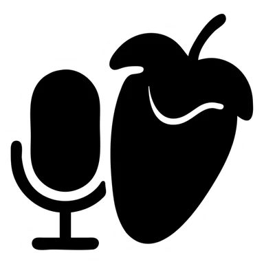 FL Studio logo in a black filled icon style, with a microphone. sticker
