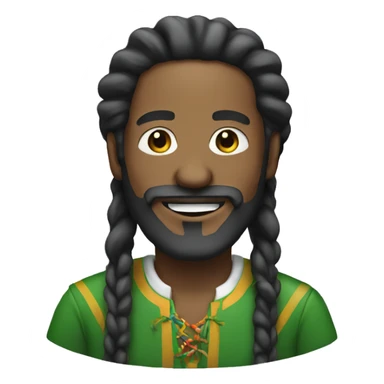 White Rasta man smiling with beard sticker