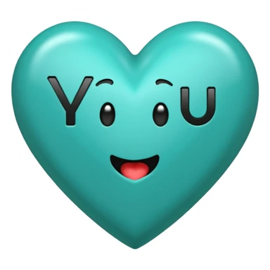 Teal heart with You Rock in italics and exclamation point wording sticker