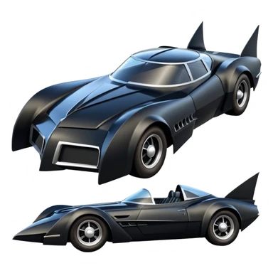  aerodynamic opulent dark knight futuristic concept Batmobile loosely based on 1967 Buick  coupe deville roadster racing(flat long straight faceted mechanical body) winged stealthy street hot rod  sticker