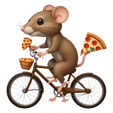 rat stealing pizza on a bike sticker