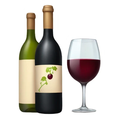 wine bottle and glass sticker