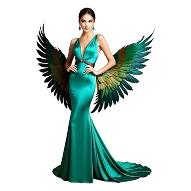 ave Cabeza y espalda: tonos verdes y azulados brillantes.

Pecho: anaranjado intenso que contrasta con el resto del cuerpo.

Alas: mezcla de verdes y negros.

Cola: larga y elegante, con dos plumas centrales que terminan en forma de “raqueta”. sticker