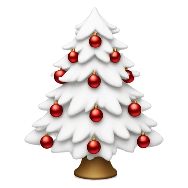White christmas tree with red ornaments sticker