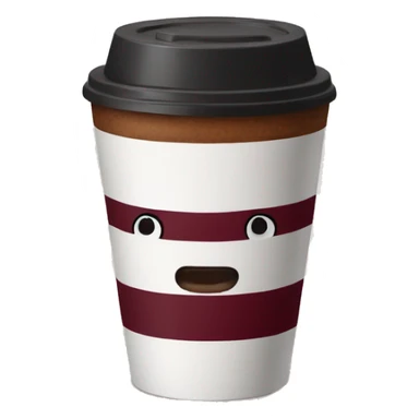 realistic burgundy TAKEAWAY coffee sticker