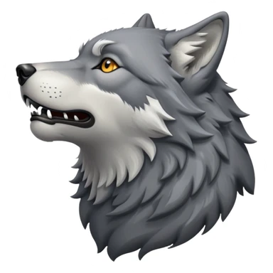 wolf head in profile view, side view of wolf face sticker