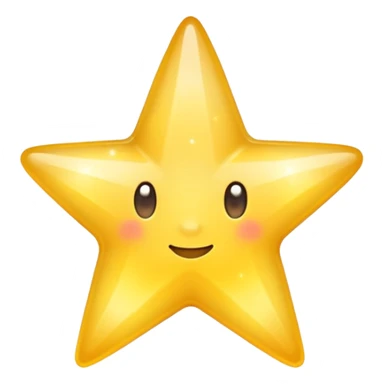 Generate a high-quality 3D cartoon-style emoji of a yellow sparkling star, glittering and shining effect, smooth gradient colors, rounded and cute appearance, no human faces, simple white background, high-resolution.

 sticker