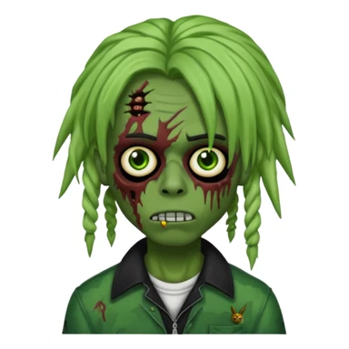 zombie playboy carti emo with dreads green skin sticker