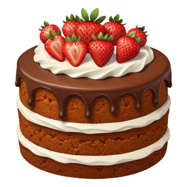 Carrot cake with chocolate and strawberrys  sticker