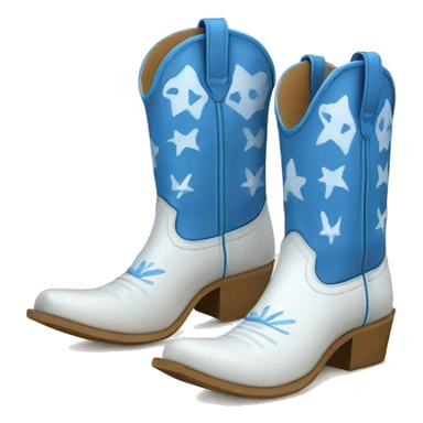 White and blue Beach cowgirl boots sticker