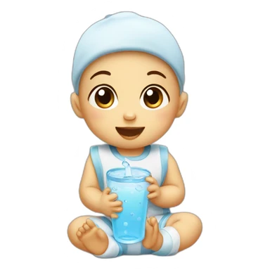 Baby drink water sticker