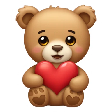 Teddy bear giving out hearts  sticker