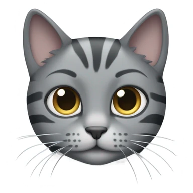 Striped gray fat cat sticker