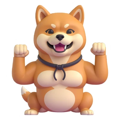 shiba inu showing muscles sticker