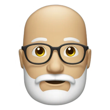 A bald man with glasses and a big white beard  sticker