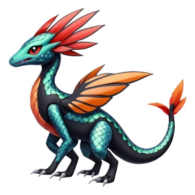 Meloetta-Salandit-Nargacuga-Pokémon-Fakémon-fusion-hybrid-creature sticker