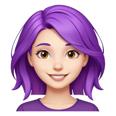 Beautiful smiling girl with purple hair sticker