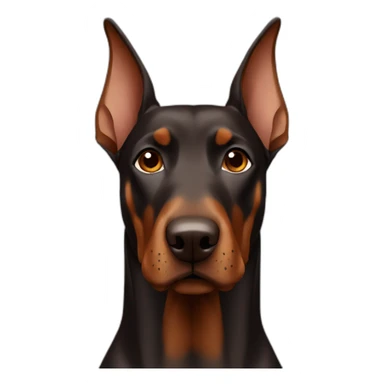 brown doberman with straight ears sticker